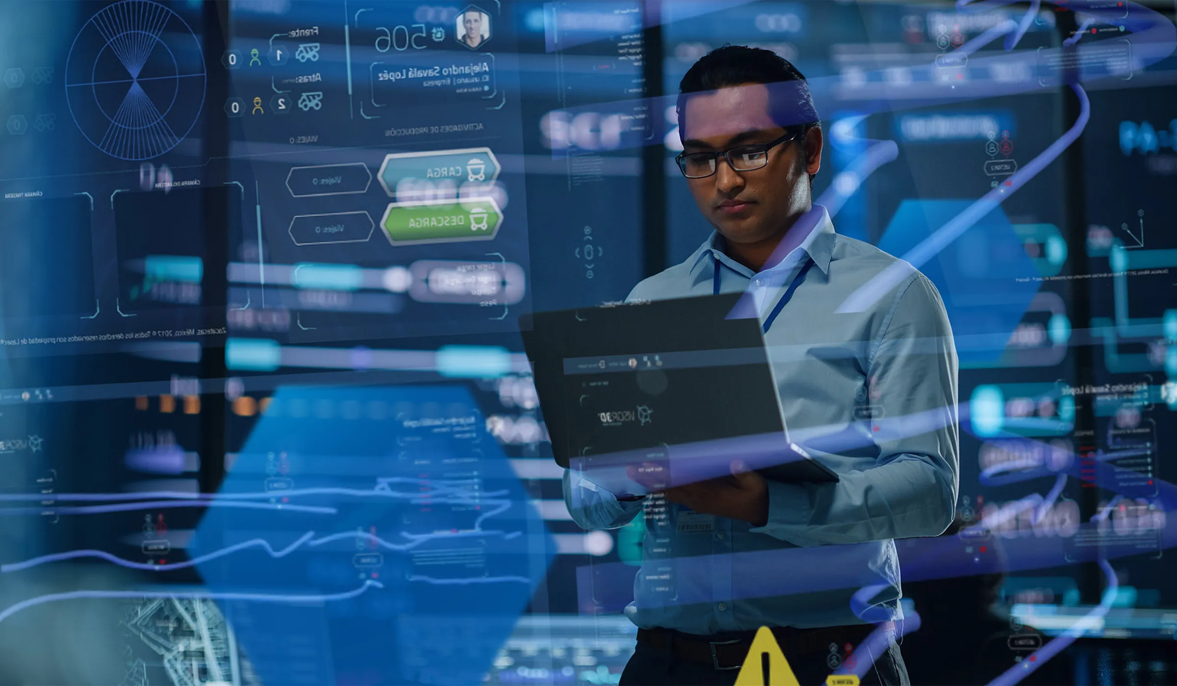 Person working in AR smartflow scenario