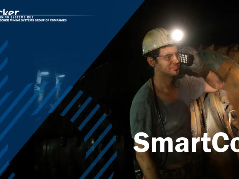 Promotional picture of miner using smartcom devices