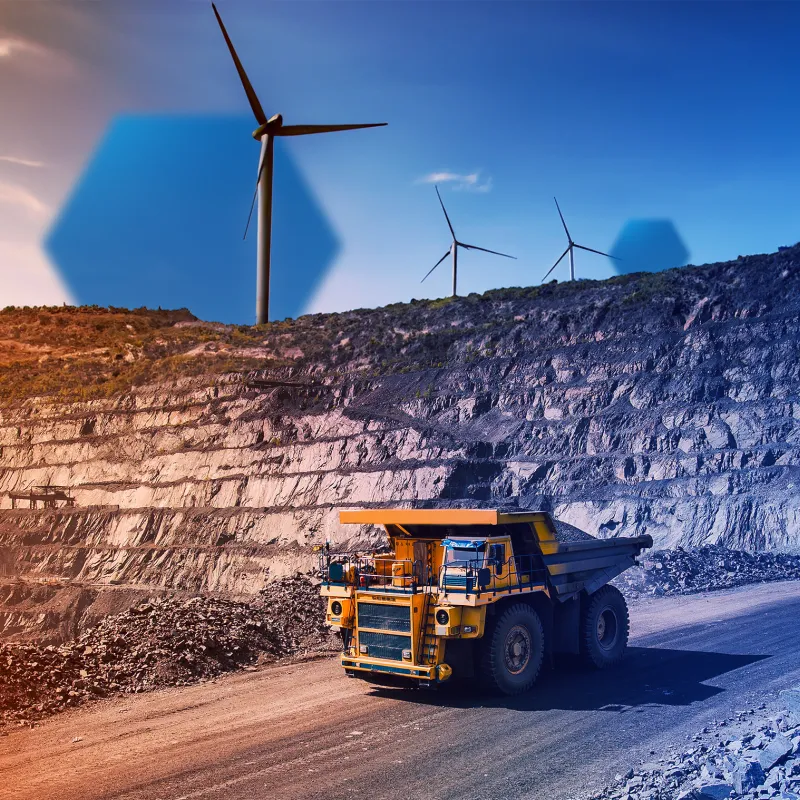 Wind turbines in mining